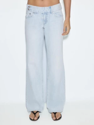 Obrázek produktu Stradivarius Straight Džíny S Nízkým Pasem A Kladívkovým Lemem Modrý Denim