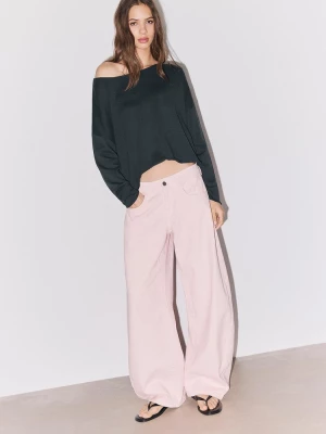 Obrázek produktu Stradivarius Svetr Cropped S Lodičkovým Výstřihem Dark Grey
