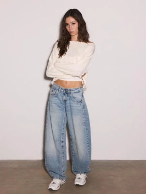 Obrázek produktu Stradivarius Svetr Cropped S Lodičkovým Výstřihem Ecru