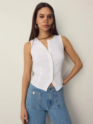 Obrázek produktu Stradivarius Top Bez Rukávů Na Knoflíky White