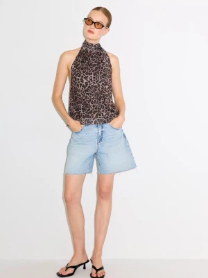 Obrázek produktu Stradivarius Top Halter Z Tylu Se Zvířecím Potiskem Mid Beige