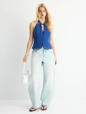 Obrázek produktu Stradivarius Top Qipao Halter S Knoflíky Electric Blue