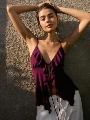 Obrázek produktu Stradivarius Top S Volány Na Ramínka Purple