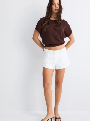 Obrázek produktu Stradivarius Top Z Rustikálního Úpletu S Lodičkovým Výstřihem Brown