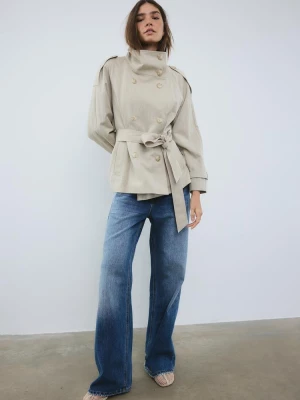 Obrázek produktu Stradivarius Trenčkot Vysokým Límcem Beige S