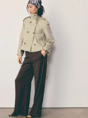 Obrázek produktu Stradivarius Trenčkot Vysokým Límcem A Páskem Beige S