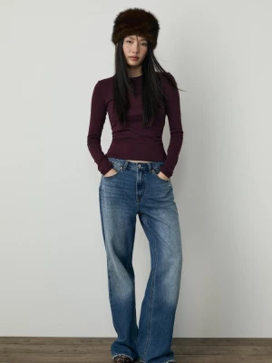 Obrázek produktu Stradivarius Tričko Basic S Dlouhými Rukávy Lilková