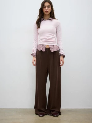 Obrázek produktu Stradivarius Tričko Basic S Dlouhými Rukávy Salmon Pink