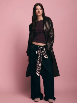Obrázek produktu Stradivarius Tričko S Dlouhým Rukávem S Nabíráním Purple