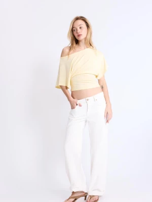 Obrázek produktu Stradivarius Tričko Lodičkovým Výstřihem A Krátkým Rukávem Pastel Yellow S
