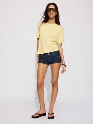 Obrázek produktu Stradivarius Tričko S Rustikálním Efektem Přehozu Pastel Yellow