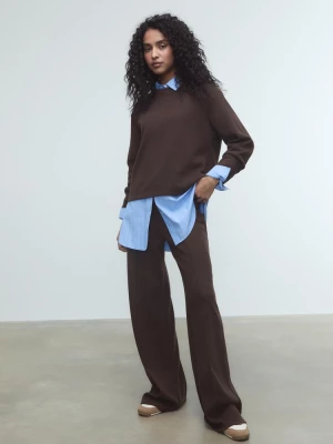 Obrázek produktu Stradivarius Úpletové Kalhoty S Detailem Prošitého Švu Brown