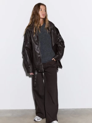 Obrázek produktu Stradivarius Úpletový Svetr S Kulatým Výstřihem Dark Grey