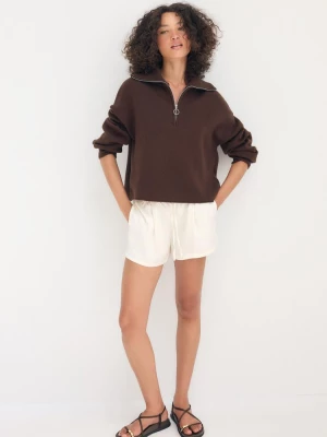 Obrázek produktu Stradivarius Úpletový Svetr Na Zip Brown