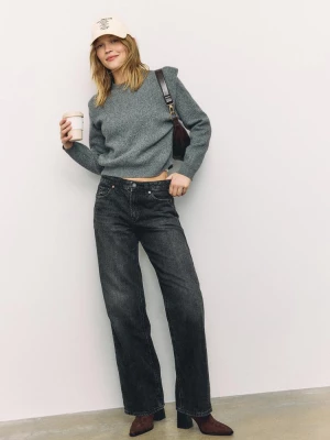 Obrázek produktu Stradivarius Úpletový Svetr S Ramenními Vycpávkami Dark Grey