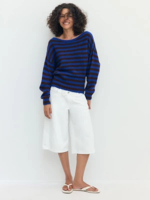 Obrázek produktu Stradivarius Úpletový Svetr Soft Touch S Lodičkovým Výstřihem Navy Blue