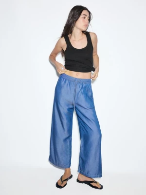 Obrázek produktu Stradivarius Volné Džínové Kalhoty Culottes Středně Modrá
