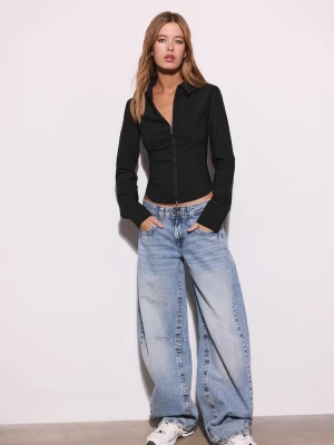 Obrázek produktu Stradivarius Vypasovaná Košile Se Zipem Black