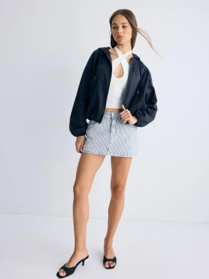 Obrázek produktu Stradivarius Základní Nylonová Bunda S Kapucí Navy Blue