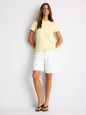 Obrázek produktu Stradivarius Základní Regular Tričko Jemným Omakem Pastel Yellow S