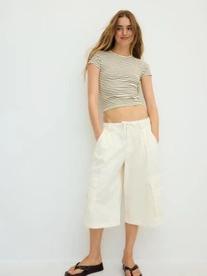 Obrázek produktu Stradivarius Základní Slim Tričko S Pruhy Pastel Yellow