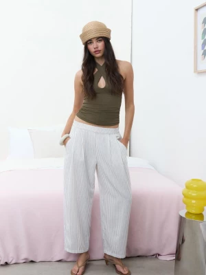 Obrázek produktu Stradivarius Zavinovací Halter Top Khaki