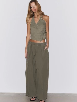 Obrázek produktu Stradivarius Zavinovací Top Halter Khaki