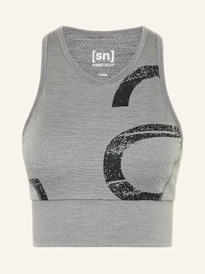 Obrázek produktu Super.Natural Cropped Funkční Top Capital Logo S Merino Vlnou šedá / černá