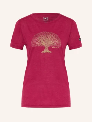 Obrázek produktu Super.Natural Tričko Tree Of Knowledge S Merino Vlnou tmavě červená / béžová