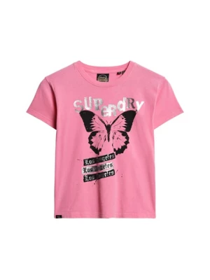 Obrázek produktu Superdry & Co Tričko 'Lo-fi Rock'  světle růžová / černá / stříbrná