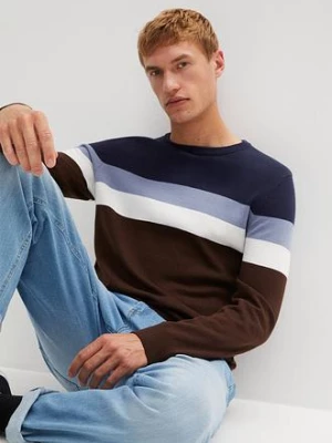 Obrázek produktu Sweter z dzianiny o splocie drobnych oczek, we wzór colourblocking, z bawełny bonprix