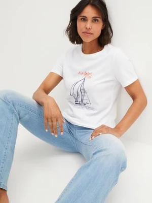 Obrázek produktu T-shirt bawełniany z rozcięciem z boku i nadrukiem bonprix