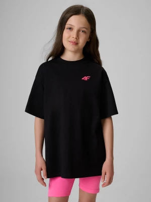 Obrázek produktu T-shirt loose hladké dívčí - černé 4F
