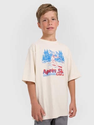 Obrázek produktu T-shirt loose s potiskem chlapecký - bílý 4F