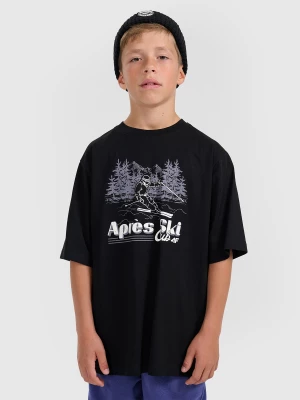 Obrázek produktu T-shirt loose s potiskem chlapecký - černý 4F