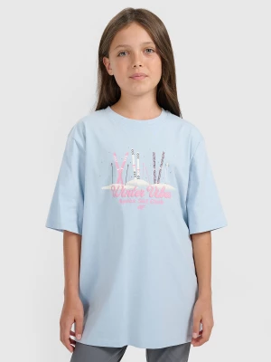 Obrázek produktu T-shirt loose s potiskem dívčí - modrý 4F
