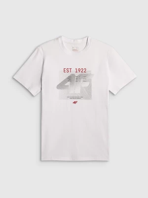 Obrázek produktu T-shirt regular s potiskem pánské - bílé 4F