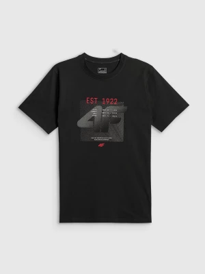 Obrázek produktu T-shirt regular s potiskem pánské - černé 4F
