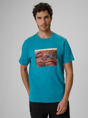 Obrázek produktu T-shirt regular s potiskem pánské - tyrkysové 4F