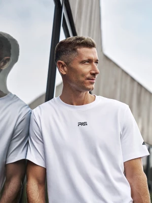 Obrázek produktu T-shirt regular s potiskem pánský 4F x Robert Lewandowski - bílá