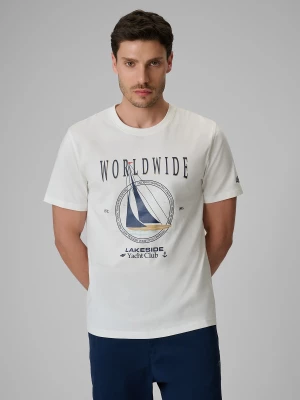 Obrázek produktu T-shirt regular s potiskem pánský - bílý 4F