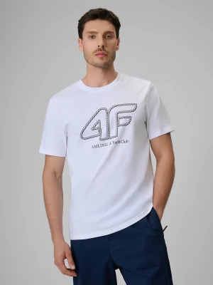 Obrázek produktu T-shirt regular s potiskem pánský - bílý 4F