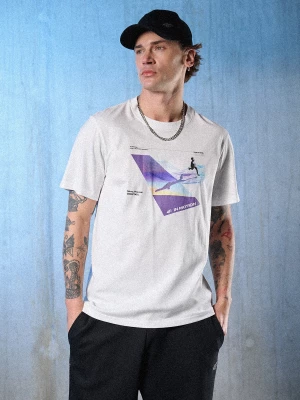 Obrázek produktu T-shirt regular s potiskem pánský - bílý 4F