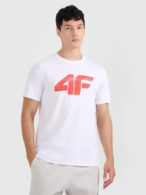 Obrázek produktu T-shirt regular s potiskem pánský - bílý 4F