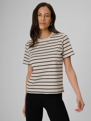 Obrázek produktu T-shirt relaxed s potiskem dámský - krémový 4F