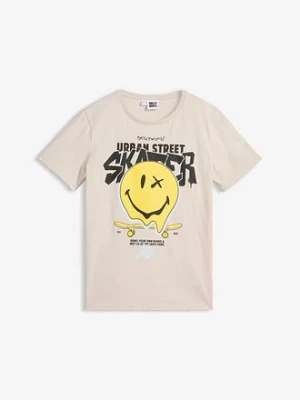Obrázek produktu T-shirt z emotikoną z czystej bawełny organicznej bonprix