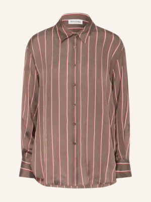 Obrázek produktu The Frankie Shop Košilová Blůza Peri tmavě hnědá / červená / bílá