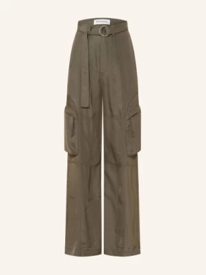 Obrázek produktu The Frankie Shop Saténové Cargo Kalhoty Kelly Fluid khaki