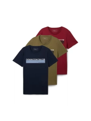 Obrázek produktu TOM TAILOR DENIM Tričko  námořnická modř / khaki / červená / bílá