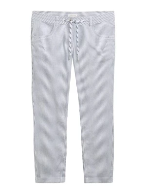 Obrázek produktu TOM TAILOR Kalhoty  tmavě modrá / bílá